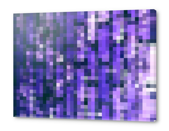 blue and purple geometric square pixel pattern abstract background Acrylic prints by Timmy333