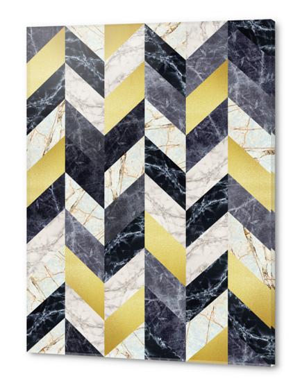 Chevron geometric marble and gold Acrylic prints by Vitor Costa