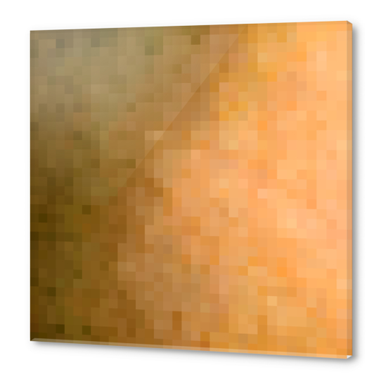 graphic design geometric pixel square pattern abstract background in brown Acrylic prints by Timmy333