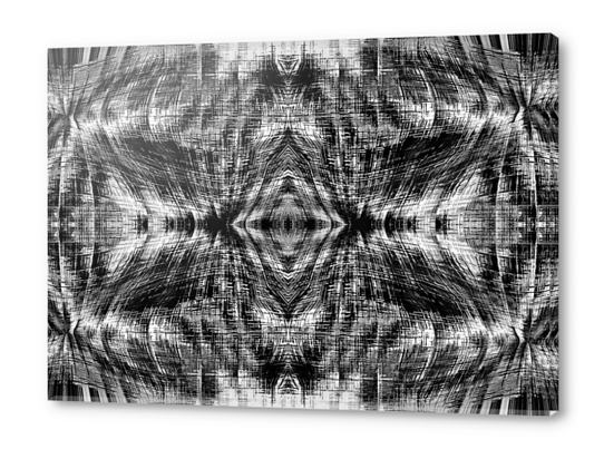 vintage geometric symmetry pattern abstract background in black and white Acrylic prints by Timmy333