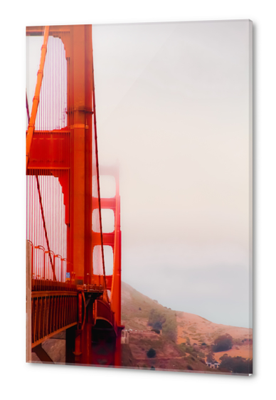 Closeup Golden Gate bridge with foggy sky San Francisco USA Acrylic prints by Timmy333