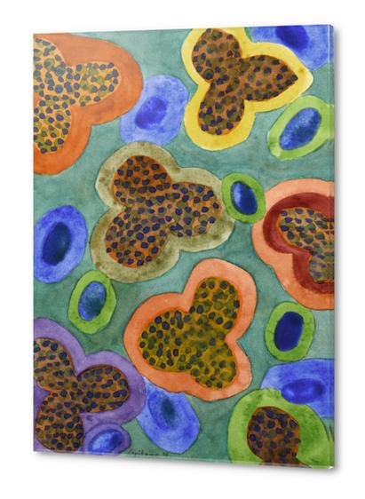 Summerly Blossoms and Olives Pattern  Acrylic prints by Heidi Capitaine