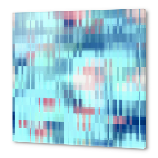 geometric pixel square pattern abstract background in blue brown Acrylic prints by Timmy333