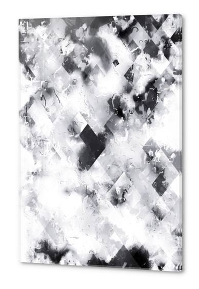 graphic design pixel geometric square pattern abstract background in black and white Acrylic prints by Timmy333