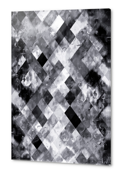 graphic design pixel geometric square pattern abstract background in black and white Acrylic prints by Timmy333