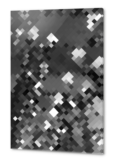 graphic design pixel geometric square pattern abstract background in black and white Acrylic prints by Timmy333