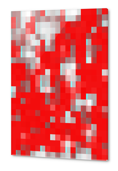 graphic design geometric pixel square pattern abstract background in red blue Acrylic prints by Timmy333