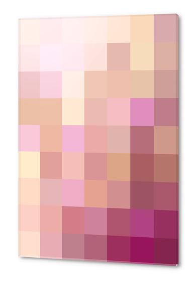 graphic design geometric pixel square pattern abstract background in pink purple Acrylic prints by Timmy333