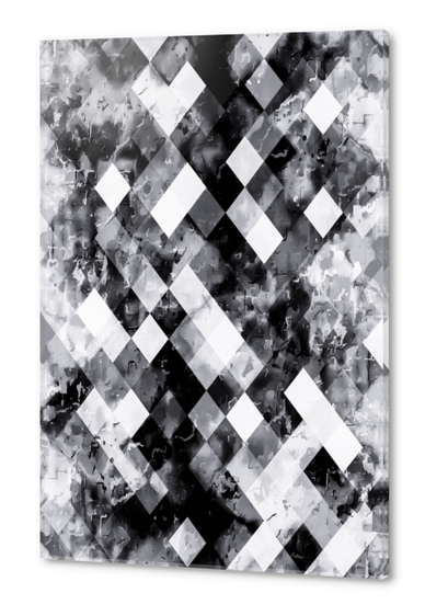 black and white geometric pixel square pattern abstract background Acrylic prints by Timmy333