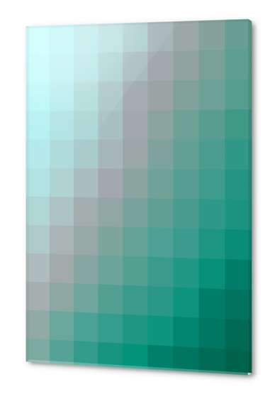 green blue graphic design geometric pixel square pattern abstract background Acrylic prints by Timmy333