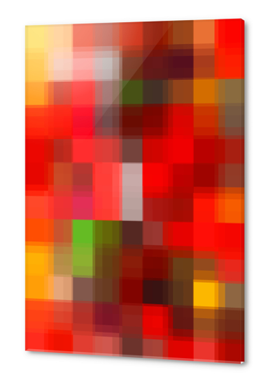 graphic design pixel geometric square pattern abstract background in red yellow green Acrylic prints by Timmy333