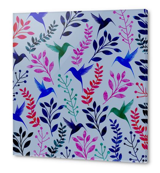 WATERCOLOR FLORAL AND BIRDS X 0.2 Acrylic prints by Amir Faysal