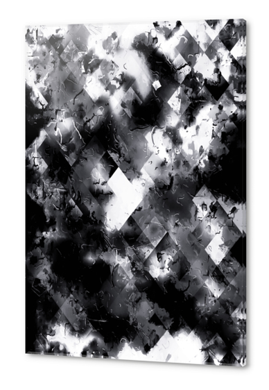 graphic design pixel geometric square pattern abstract background in black and white Acrylic prints by Timmy333