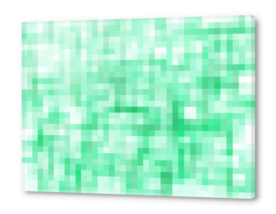 green geometric square pixel pattern abstract background Acrylic prints by Timmy333