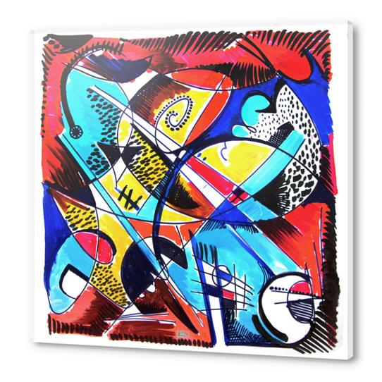 Construction rouge et bleue Acrylic prints by Denis Chobelet