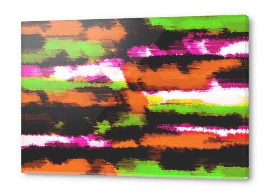 orange black pink green grunge painting texture abstract background Acrylic prints by Timmy333