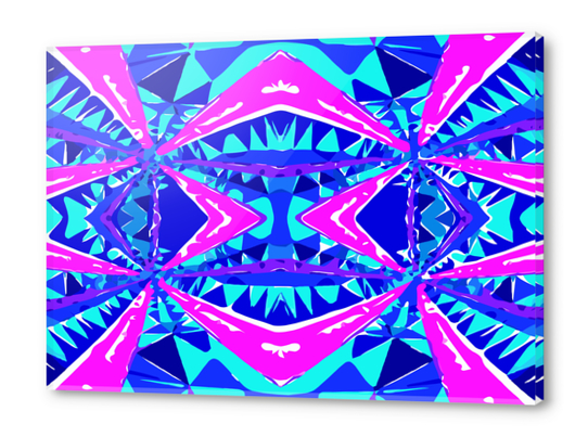 psychedelic geometric abstract pattern background in blue pink purple Acrylic prints by Timmy333