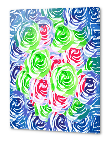 colorful rose pattern abstract in pink green blue Acrylic prints by Timmy333