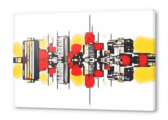 modern buildings with red yellow and white background Acrylic prints by Timmy333