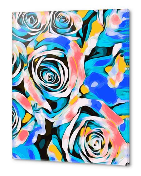 blue pink white and yellow roses texture background Acrylic prints by Timmy333