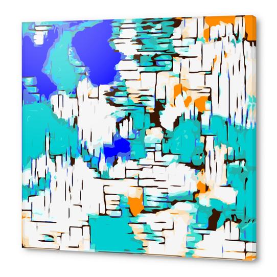 blue green and orange drawing abstract background Acrylic prints by Timmy333