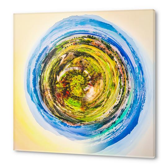 green nature with blue sky in small planet Acrylic prints by Timmy333