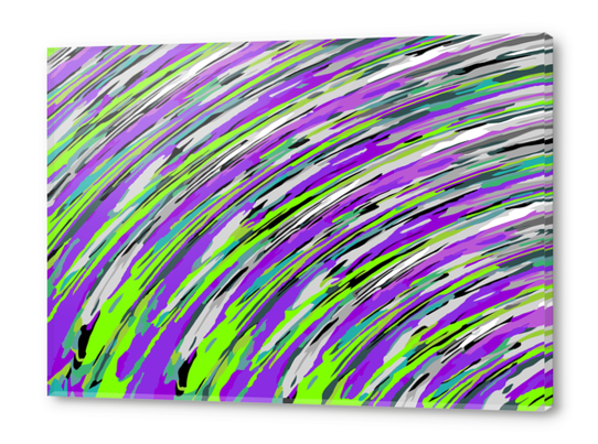 curly line pattern abstract background in purple and green Acrylic prints by Timmy333