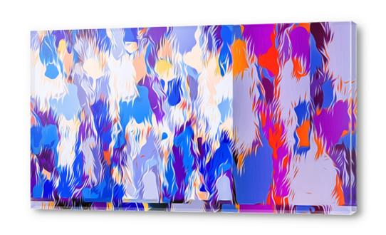 blue purple pink orange and red painting abstract background Acrylic prints by Timmy333