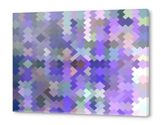 geometric square pixel pattern abstract in purple and pink Acrylic prints by Timmy333