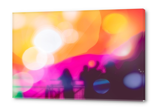 summer sunset sky with colorful bokeh light abstract background Acrylic prints by Timmy333