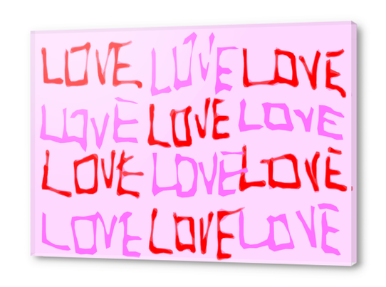 LOVE alphabet drawing in red and pink Acrylic prints by Timmy333