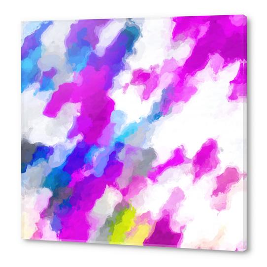 psychedelic painting texture abstract in pink purple blue yellow and white Acrylic prints by Timmy333