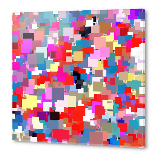 psychedelic geometric square pixel pattern abstract background in red blue pink yellow Acrylic prints by Timmy333