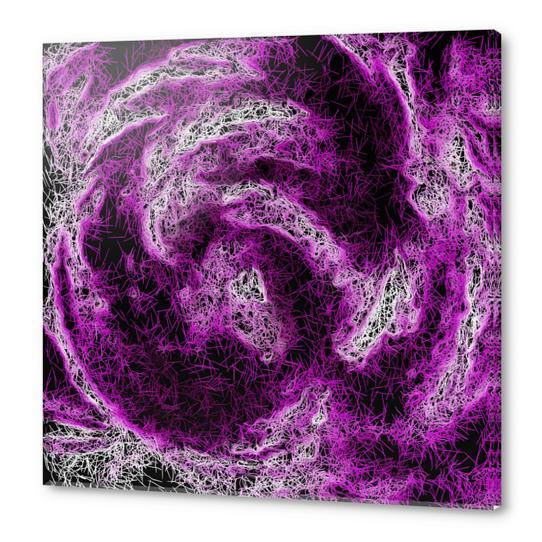 psychedelic geometric painting abstract in pink purple white and black Acrylic prints by Timmy333