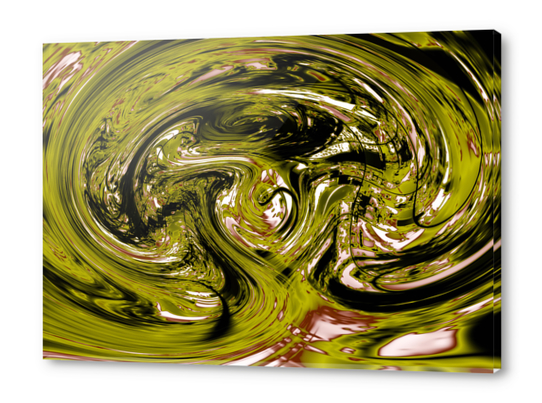 psychedelic spiral line pattern painting abstract background in green Acrylic prints by Timmy333