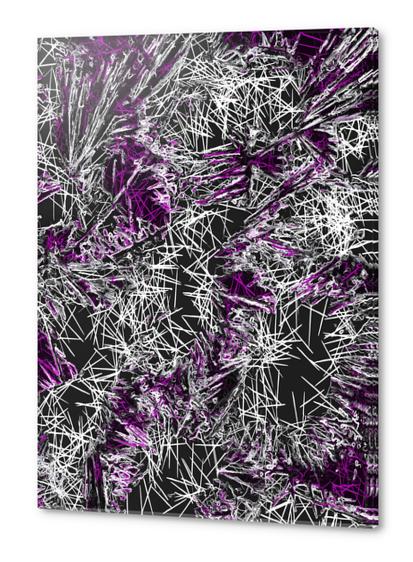 psychedelic geometric sketching abstract in pink purple black and white Acrylic prints by Timmy333