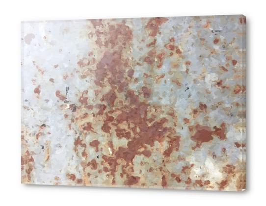 brown rusty surface with blue background Acrylic prints by Timmy333