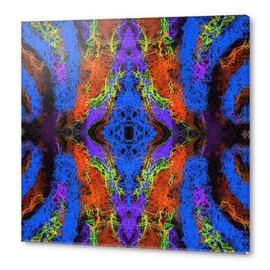 psychedelic graffiti geometric drawing abstract in blue purple orange yellow brown Acrylic prints by Timmy333