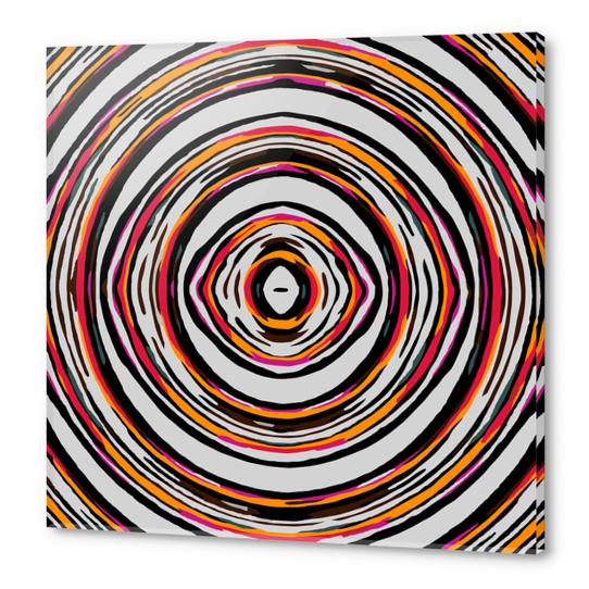 psychedelic geometric graffiti circle pattern abstract in red orange pink black Acrylic prints by Timmy333