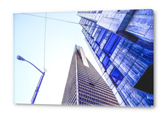 pyramid building and modern building at San Francisco, USA Acrylic prints by Timmy333