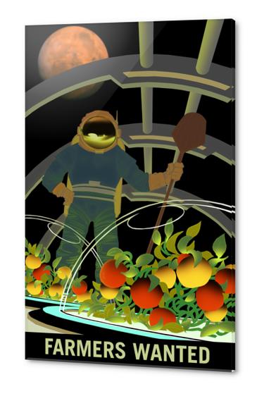 Farmers Wanted for Survival on Mars - NASA KSC Space Tourism Poster Acrylic prints by Space Travel