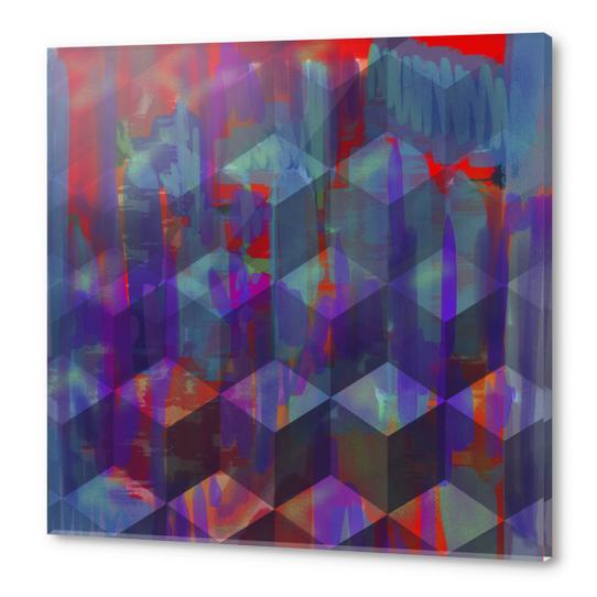 Purple Cubes Acrylic prints by Vic Storia