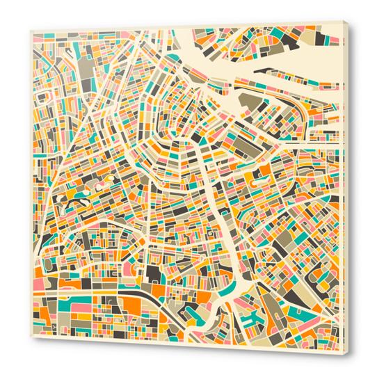 AMSTERDAM MAP 1 Acrylic prints by Jazzberry Blue