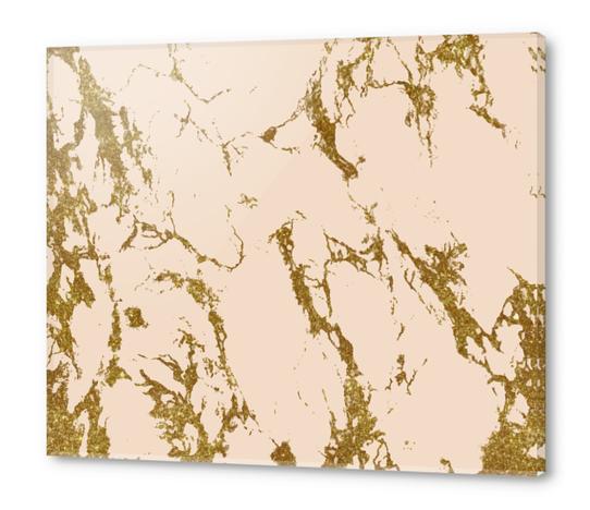 Blush & Gold Marble Acrylic prints by Uma Gokhale