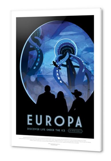 Europa: Discover Life Under the Ice - NASA JPL Space Travel Poster Acrylic prints by Space Travel