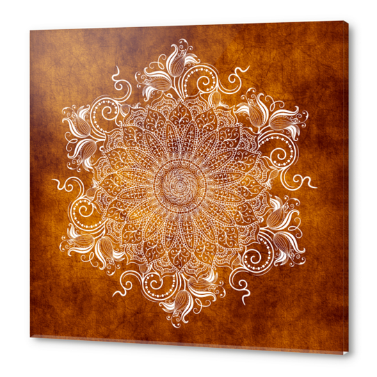 Mandala - Tangerine Acrylic prints by aleibanez