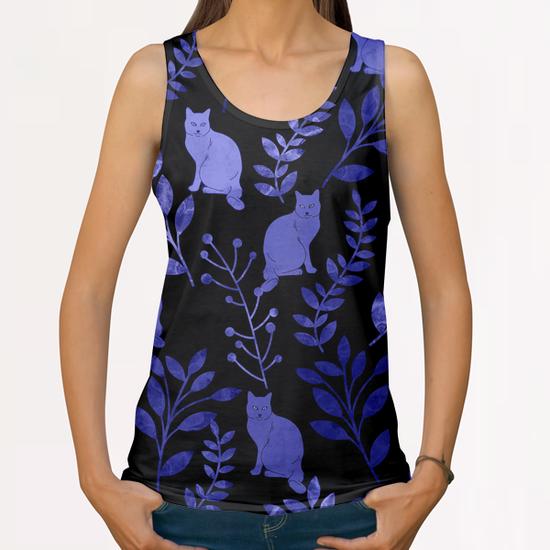 Floral and Cat X 0.1 All Over Print Tanks by Amir Faysal