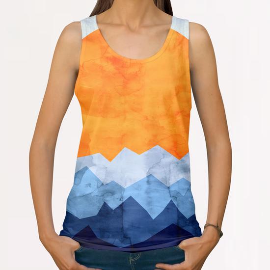 Watercolor landscape geometrica All Over Print Tanks by Vitor Costa