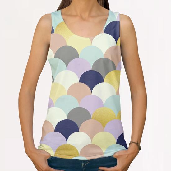 Golden modern art All Over Print Tanks by Vitor Costa