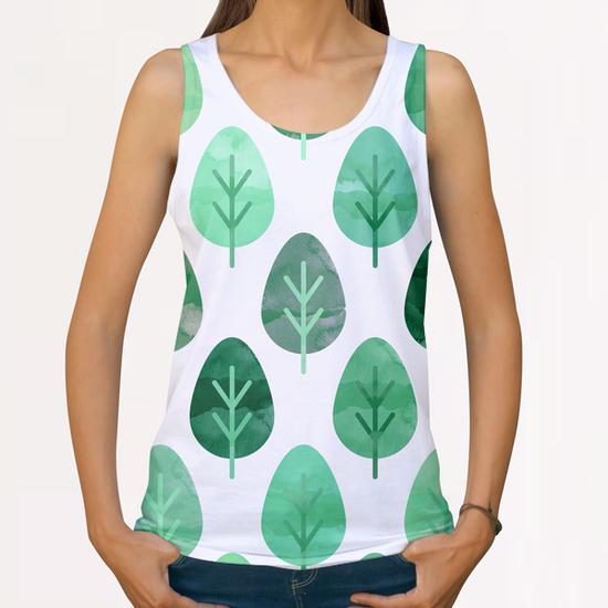 Watercolor Forest Pattern X 0.1 All Over Print Tanks by Amir Faysal